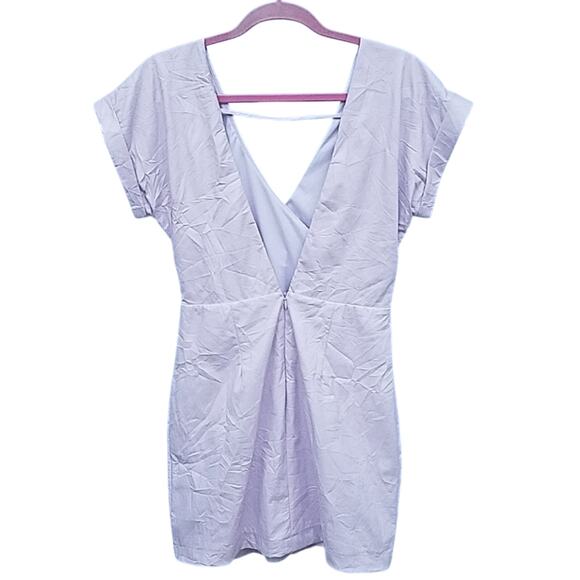 Nasty Gal | Deep V Plunge Lavender Crinkle Dress - Picture 1 of 6